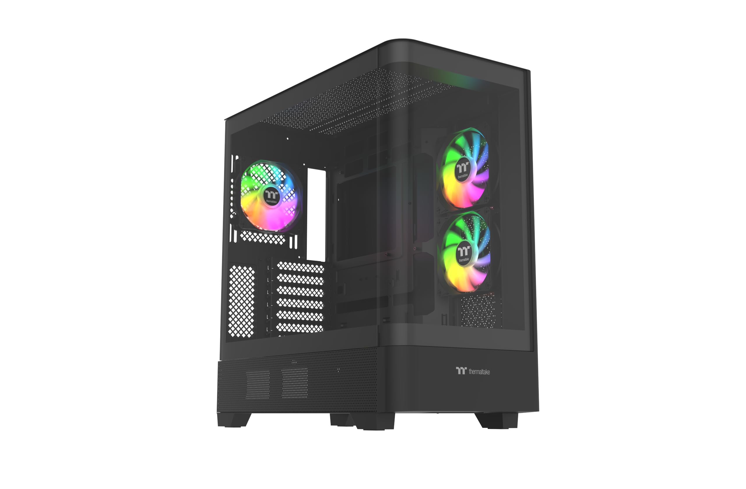 Thermaltake View 290 TG ARGB Black | ATX PC Gehäuse | Showcase Design | Tempered-Glass Front | ARGB Lüfter | AIO/Wasserkühlung Support | sehr leiser Airflow | Hidden-Connector | USB 3.0