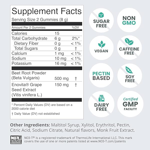 HUMANN SUPERBEETS HEART GUMMIES – BEET GUMMY WITH ENERGY SUPPORT, GRAPE SEED EXTRACT & BEETROOT POWDER, SUGAR FREE – POMEGRANATE BERRY FLAVOR, 60 COUNT