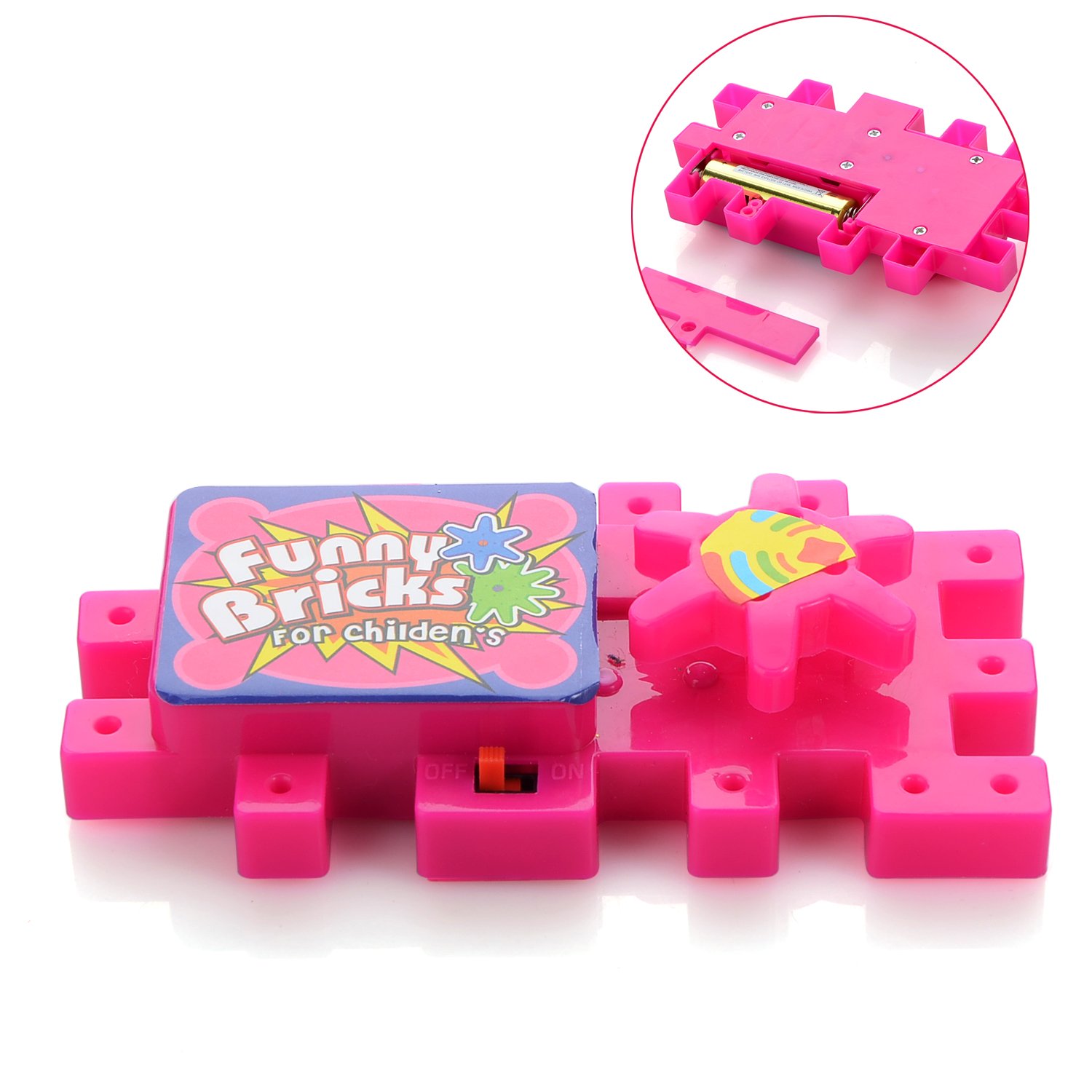 PovKeever Educational Gear Building Blocks Sets Toy Colorful Shapes Puzzle Electric Moving brick Interlocking Learning Blocks Motorized Spinning Gears Toys for Children Kids over 3 Years Old ,81 PCS