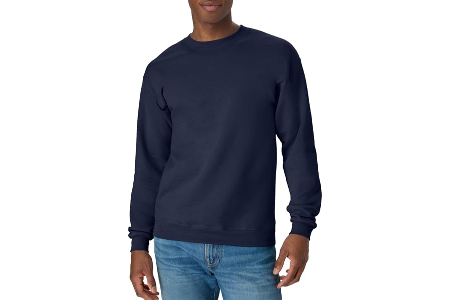Hanes Men's Sweatshirt, EcoSmart Fleece Crewneck Sweatshirt, Big & Tall Available, 1 or 2-Pack