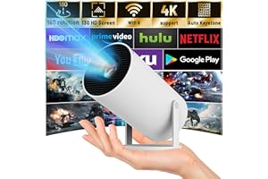 MAYPUG Mini Projector with WiFi and Bluetooth｜Outdoor Portable Projector 1080P/4K Support｜Smart Projector with Auto Keystone Correction｜Home/Movie Projector for Phone/TV Stick/Laptop｜2024 US Version