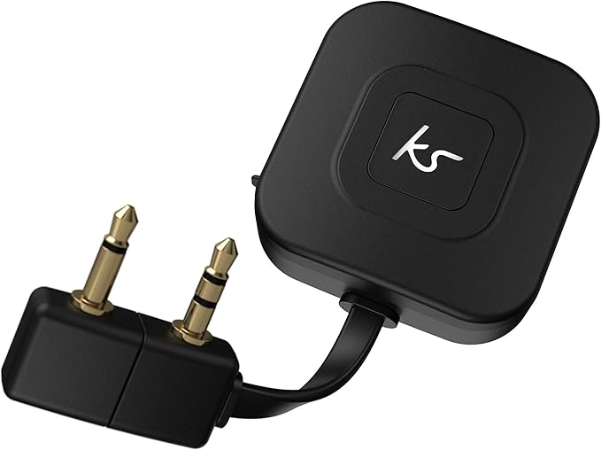 KitSound Bluetooth Airline Adaptor 2, Airplane Flight Music Transmitter
