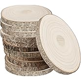 QTLCOHD 12 Pcs 7-8 Inch Large Wood Slice for Centerpieces, Natural Rustic Unfinished Wood Slab, Round Wooden Circle with Bark for Tables, Wedding Decoration, DIY Painting Crafts, Christmas Decor