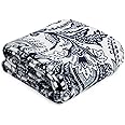 Vera Bradley Women's Fleece Plush Throw Blanket, Java Navy & White, 80 X 50
