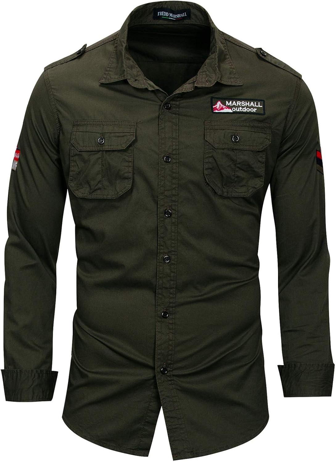 Chemise Militaire Homme à Manches Longues - Zip Et Élastique - Multi-Tailles