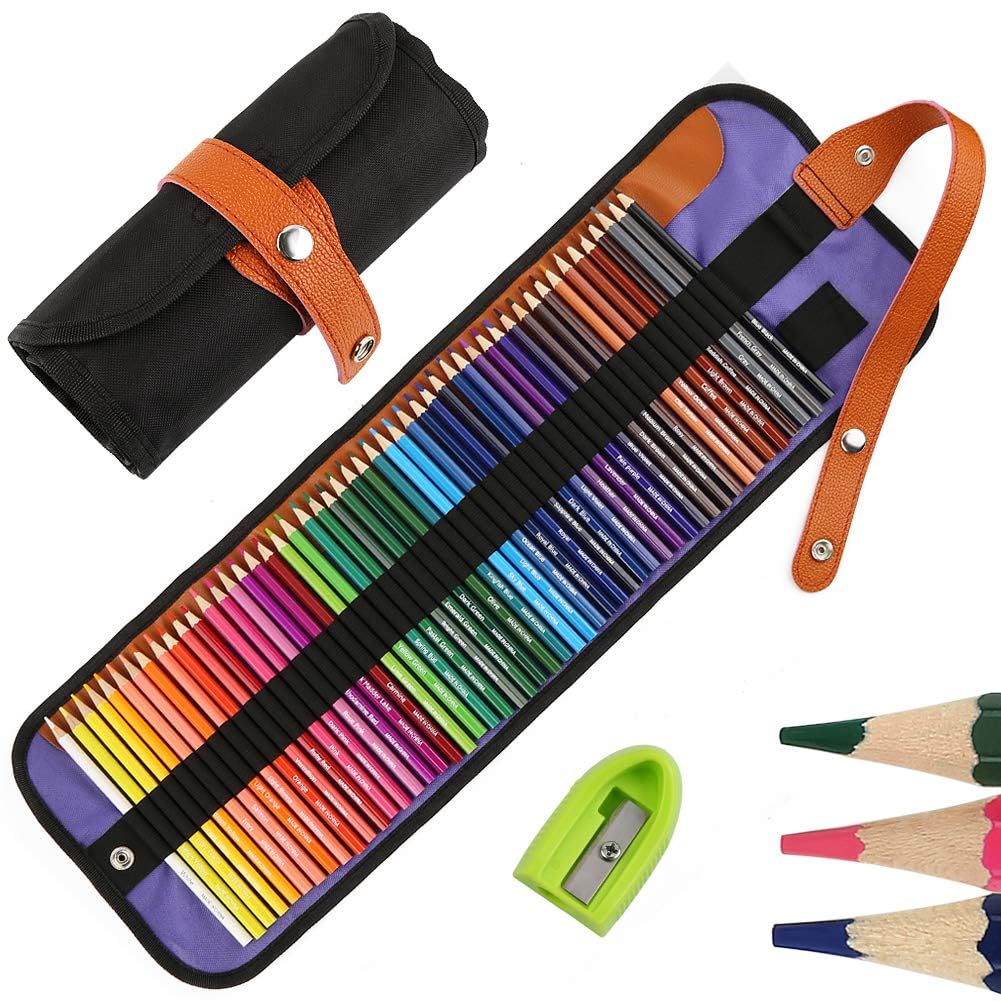 50 Watercolour Pencils Set, Nakeey Drawing Pencils Art Set for Professional Colour Mixing Painting and Sketches, Soft Wax Based Wooden Colouring Pencils Perfect for Students Children Colouring Books