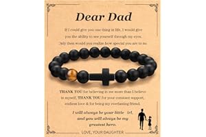 PADERAST Christmas Christian Gifts for Men Dad, Baptism Religious Cross Bracelet for Man Him Son Grandson Dad Father Brother Godfather Grandfather Grandpa Husband, Inspirational Faith Based Jesus Bracelets Gifts for Stocking Stuffers