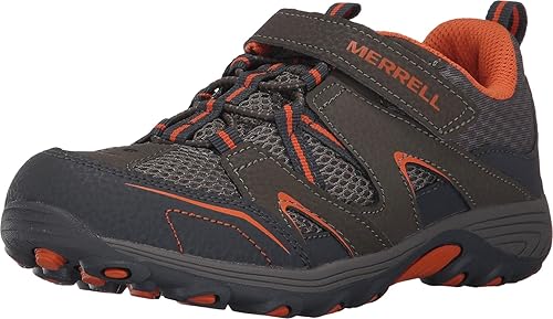Merrell unisex child Trail Chaser Hiking Sneaker, Gunsmoke/Orange