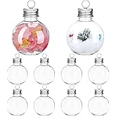 10 Pcs 2.36 Inch Clear Plastic Ornaments for Crafts, DIY Fillable Christmas Balls with Gold Lid - Hanging Removable Ornament Ball for Christmas Tree, Halloween and Wedding Birthday Party