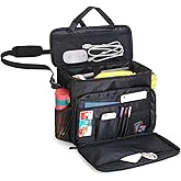 CURMIO Patrol Bag, Car Front Seat Organizer, Passenger Seat Storage Bag with Padded Sleeve for Laptop, Perfect for Law Enforc