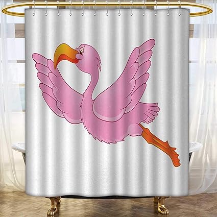 Amazon Com Anhounine Orange And Pink Fabric Shower Curtains