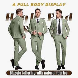 High-End Suits Retro Men Suits Linen 3 Pieces Suit