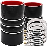 2PCS High Temperature 4-ply Reinforced Silicone Charge Air Cooler CAC Hump Hose Boot Set ID 3 inch Length 6 inch with Stainle