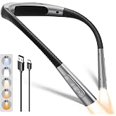 Glocusent Upgraded Neck Light,100Hrs Slimmer Reading Light for Books in Bed | 5 Color &amp; 5 Brightness Book Light,Rechargeable Reading light, Crocheting,Knitting Repairing,Crafting, Book Lovers,Christmas