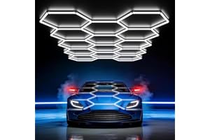 HYPERLITE Gen 2 Hexagon Garage Lights: 399W 39900LM 14 Grids Hexagon Led Light, 6500K Ultra Bright Honeycomb Hex Lights, Easy