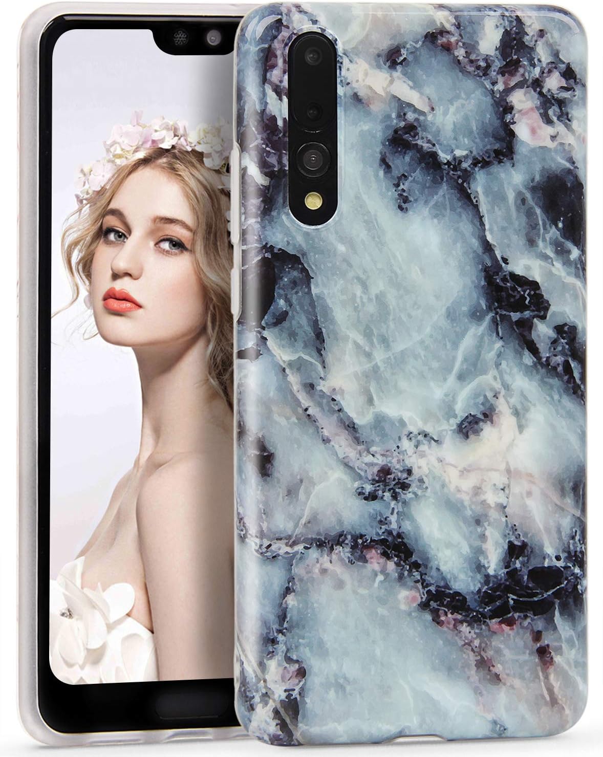 CIUTEK P20 Pro case, for Huawei P20 Pro Case Matte Marble Slim Anti-Scratch Shockproof Cover Flexible Clear TPU Bumper Funky Soft Case for Huawei P20 Pro (6.1 inch)- Submerged Reef
