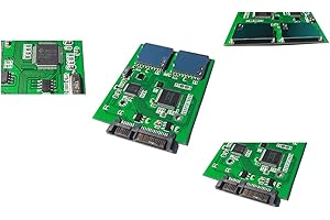JXSZ SATA 7+15Pin 22-pin Male to Dual SD/SDHC/MMC Card 2X SD to SATA Adapter JM20330 chip