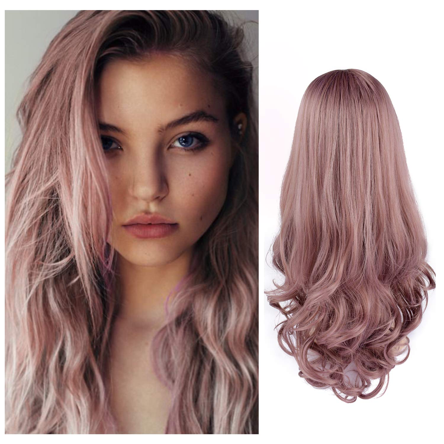 Tofafa Purple Wig For Women Long Wavy Wig Fun For Everyday Or Cosplay And Costume 100 Heat Resistant Synthetic Hair Comes With A Free Wig Cap 24