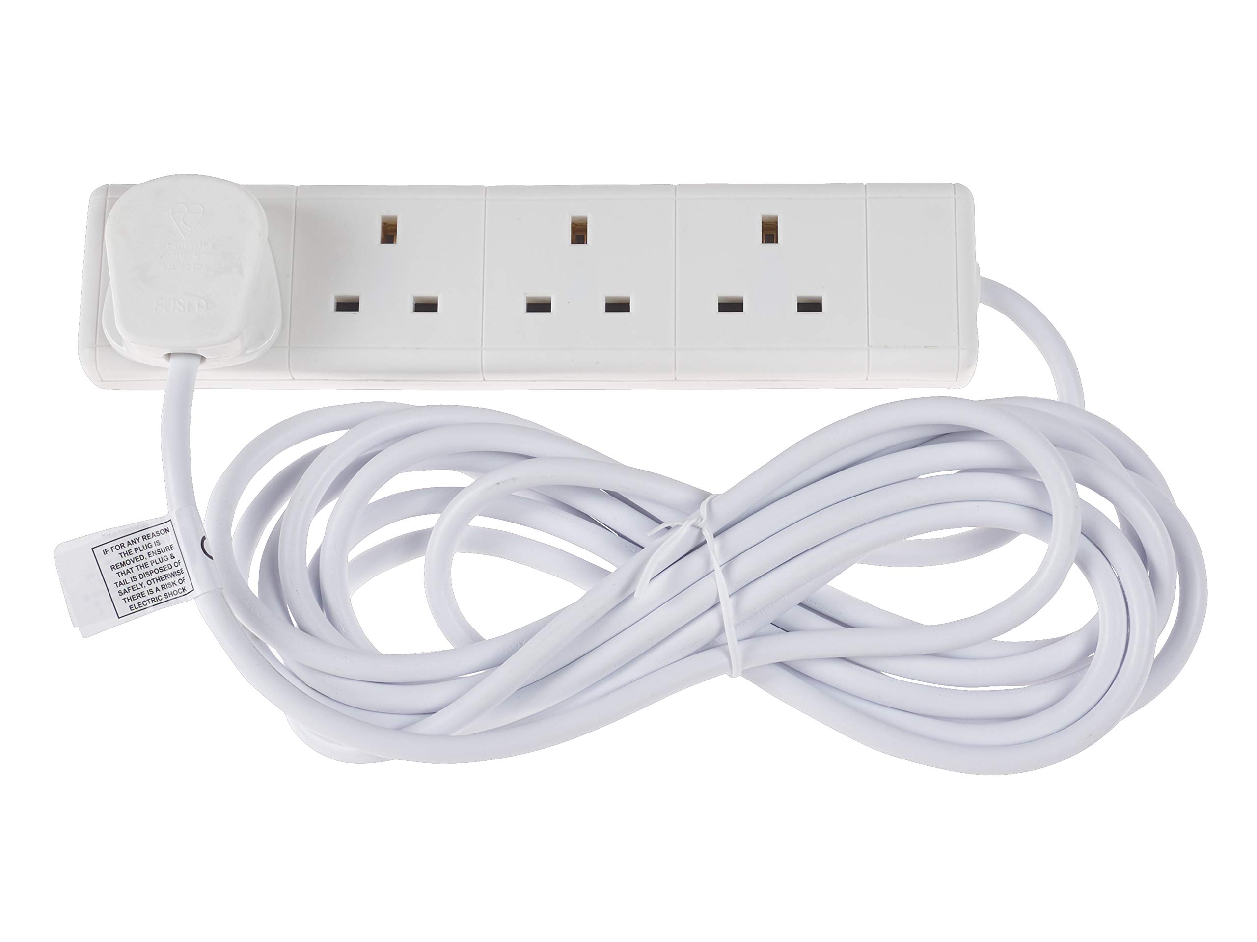 Schneider Electric Thorsman - 4 Gang Socket Extention Lead, 5m, 13A, JJL45W, White