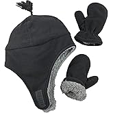 N'Ice Caps Toddler Baby Winter Hat Mitten Set - Kids Boys Girls Gloves Fleece Sherpa Lined