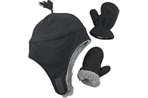 N'Ice Caps Toddler Baby Winter Hat Mitten Set - Kids Boys Girls Gloves Fleece Sherpa Lined