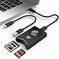 CFexpress/SD Card Reader USB C, Dual-Slot USB 3.2(10Gbps) CFexpress Type B Card Reader Adapter Compatible with Android/Windows/Mac OS/Linux, with USB C to USB C/USB A Cable