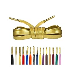 Loop King Laces - Premium Gold Flat Leather Shoe