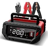 20-Amp Car Battery Charger, 12V/24V Smart Automotive Charger, Battery Maintainer, Trickle Charger for Car, Motorcycle, Boat, 