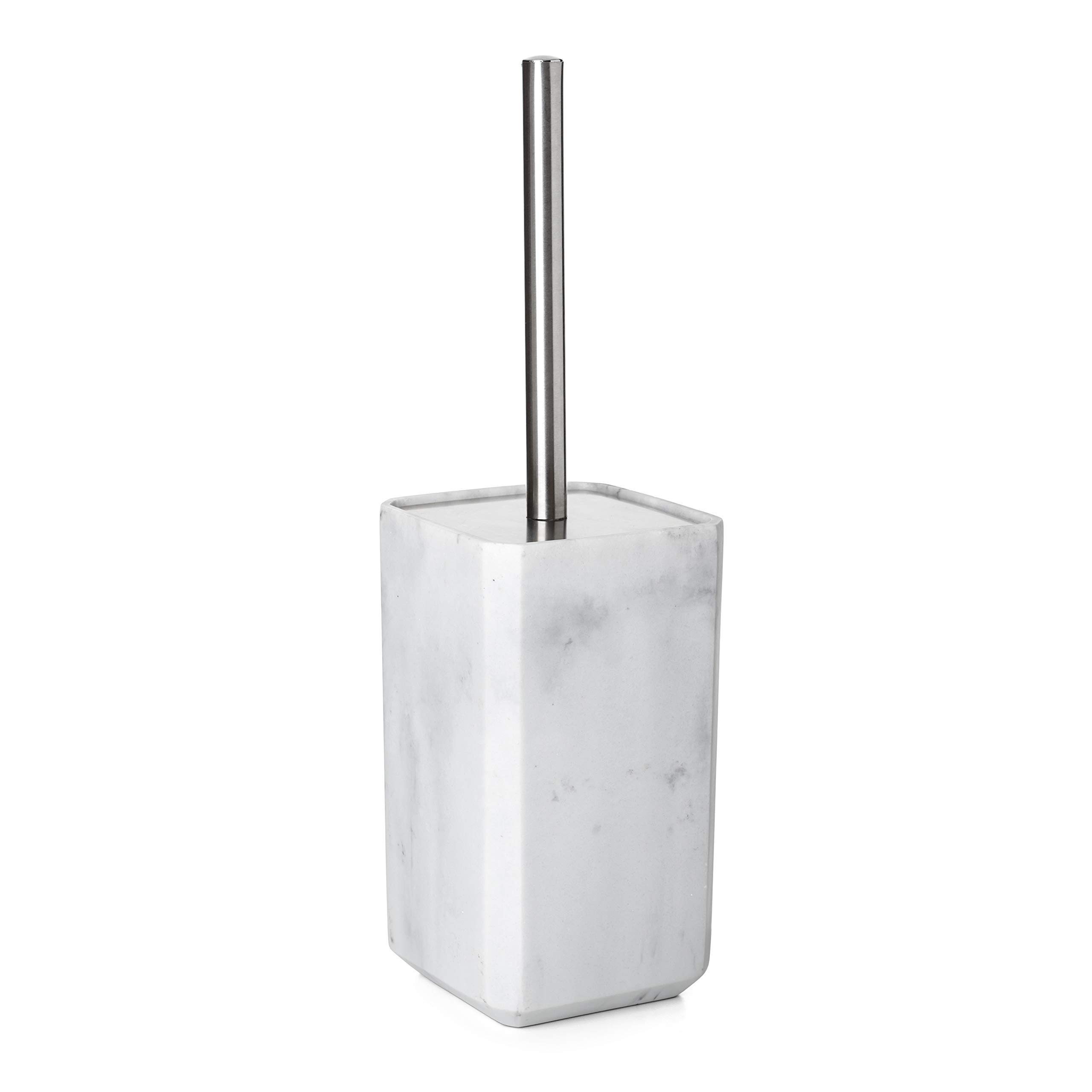 TATAY Toilet Brush | BPA-Free Durable Polyresin Material | Compact and Functional Toilet Brushes | 12 x 12 x 38 cm - Marble Collection - Marble — image 1