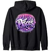 Purple Pisces Zodiac Star Sign Zip Hoodie
