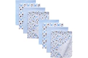 Gina Era Cotton Flannel Receiving Blankets Baby 8 Pcs, Baby Swaddle Blankets, Baby Flannel Blanket 30 X 30 Inch for Boy Girl (Style-7)