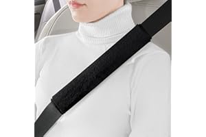 LACDL Extra Long Seatbelt Cover Super Soft Furry for Adults Kids Women & Men, Thick Plush Full Car Seat Belt Strap Cushion, Fluffy Shoulder Pad Protector, Auto Interior Accessories, Black, 10.5in,2pcs