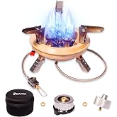 Roamix 54,500 BTU Multi-Fuel Portable Camping Stove &ndash; 16,000W Collapsible Windproof Burner with Fuel Canister Adapter &amp; Carrying Case for Outdoor Cooking, Backpacking &amp; Emergency Use