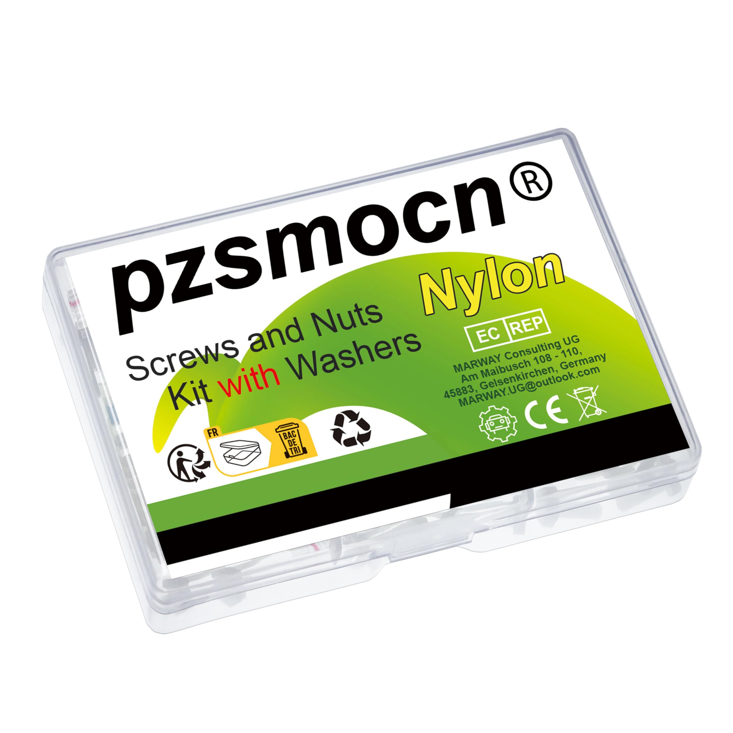 Pzsmocn 300 Pieces/100 Sets M3*4 mm Plastic White