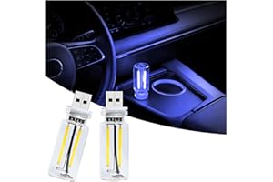 Ligrel Car USB Night Light Touch Dimmable - 2-Pack Retro LED Filament Lamp for Truck Interior, Bedroom & Camping | Glass Bottle Ambiance Lighting (Blue)