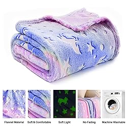 Unicorn Glow in The Dark Blanket, Unicorn Blanket