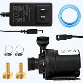 14A DC 12V Water Pump Circulation Pump- 3.43GPM, 19.6ft Lift, Ultra-Quiet Brushless Motor w/Adapter - for Solar Heaters, RVs, Brewing &amp; Farms (Non-Self-Priming)