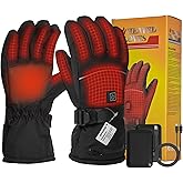 Heated Gloves, 5V 5000mAh Rechargeable Heated Gloves for Men Women, Waterproof & Upgrade Non-Slip with Touchscreen for Sports Outdoor Skiing Climbing Hiking Winter Handwarmer Gifts
