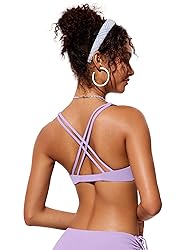 CRZ YOGA Womens V Neck Bikini Tops Twist Front