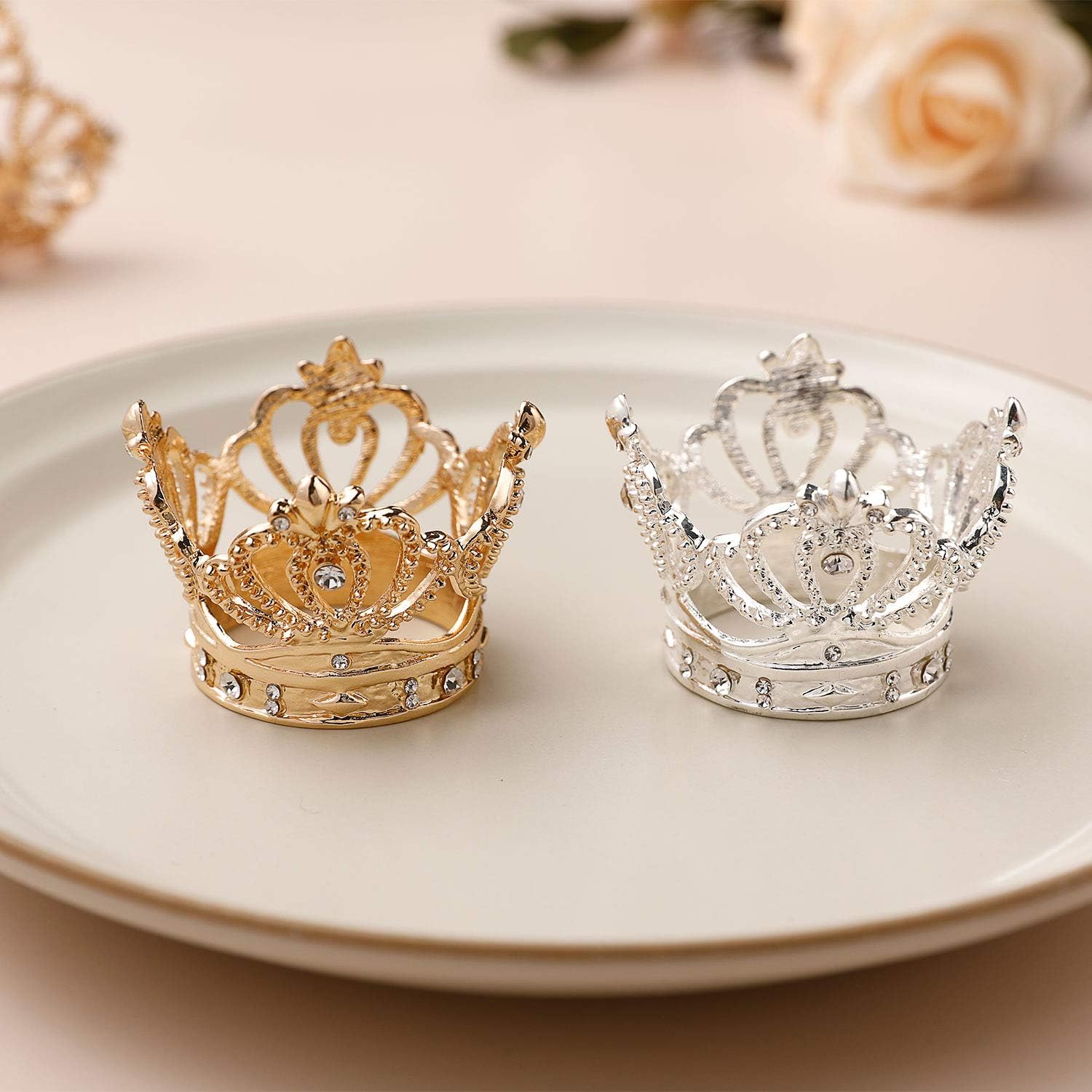 AW BRIDAL Deer Napkin Rings - Set of 4 Gold Napkin Rings Christmas, Holidays, Thanksgiving, Easter: Kitchen & Dining