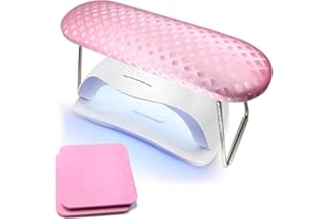 Nail Arm Rest, Hand Rest for Nail Microfiber Soft Leather Manicure Nail Rest with Non-Slip, WOLINSPRING Professional Hand Pillow Cushion Table Desk Station for Nail Techs Use (Pink)