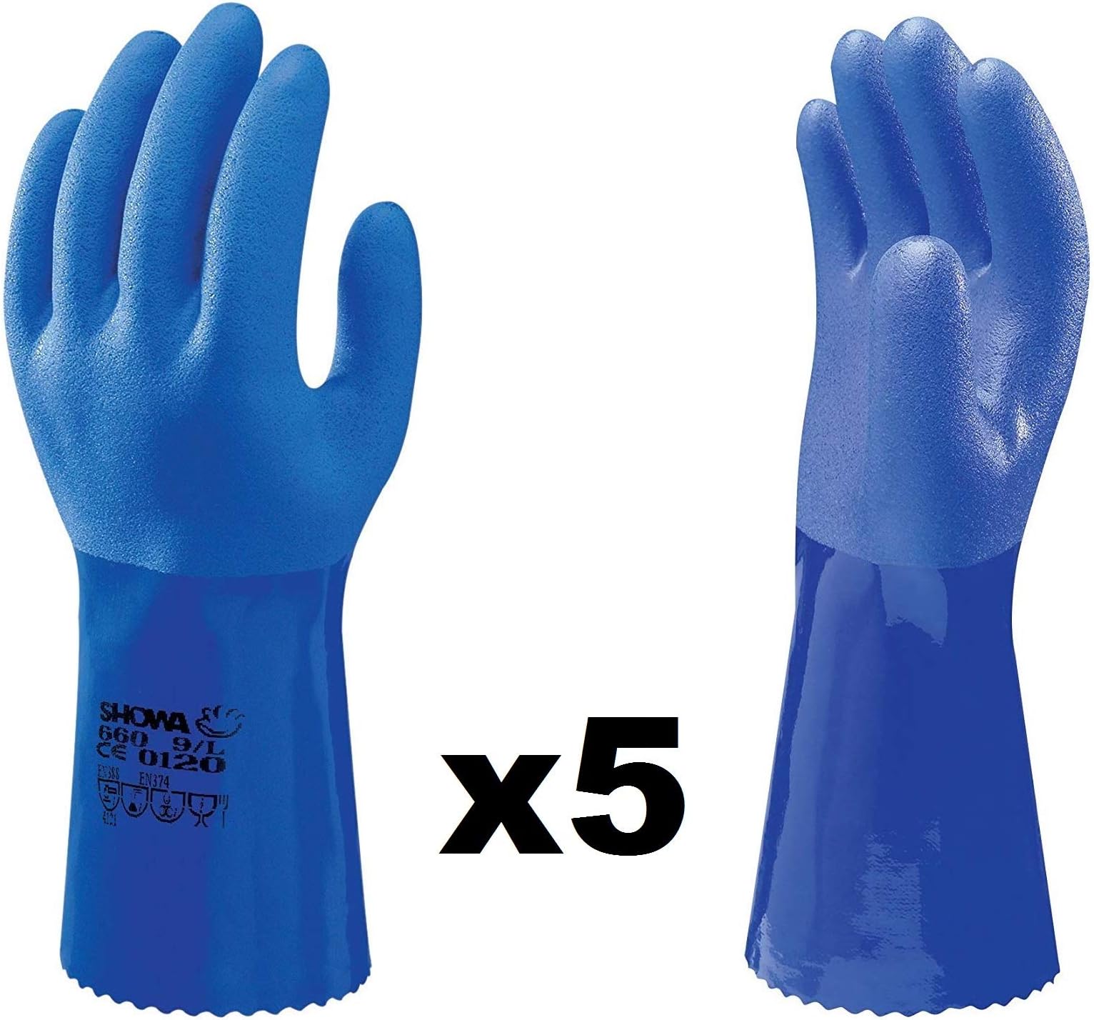 Showa 660 Waterproof Oil Resistant Gauntlets (5, L (9))