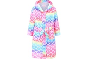 CHILDRENSTAR Girls Robe Kids Bathrobes Plush Soft Fleece Pajamas Sleepwear
