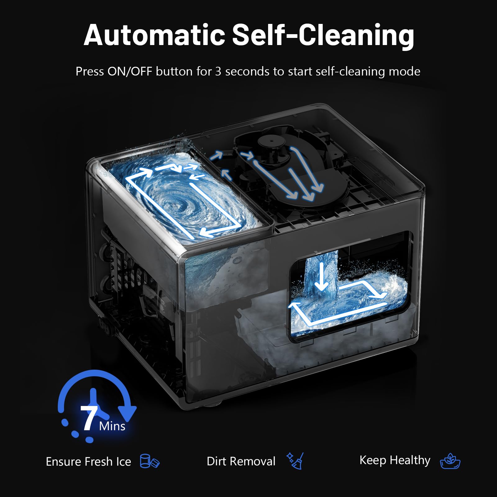 Nugget Ice Maker Countertop, 40lbs/24H, Pebble Ice Maker with Soft Chewable Ice, Self Cleaning Sonic Ice Machine, Stainless Steel w/Touch Screen for Home Office Bar Party- Silver