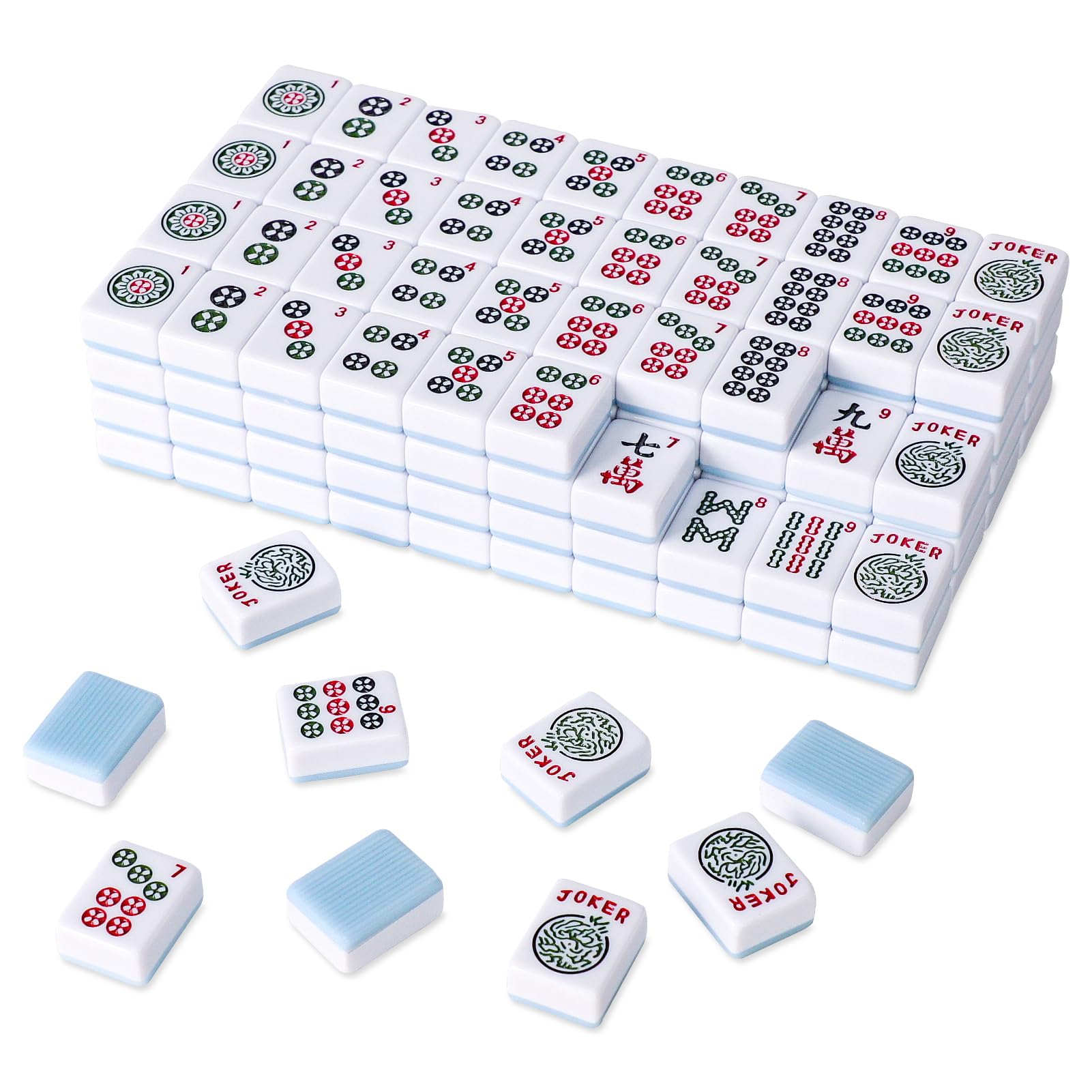 TIASUSAN American Mahjong Tile Set with 166 Blue Back Tiles (1.2”, Tiles Only)