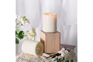 LETINE 6 oz Vanilla Soy Wax Candles Gift Set (Pack of 2) - All-Natural Organic Small Votive Candles for Women, 24H Burn Time Each, Aromatherapy Gifts for Mom & Girls