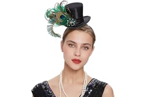 LATIMOON Fascinators Hat for Women Tea Party Headband Mini top Hats Cocktail Flower Mesh Feathers Hair Clip