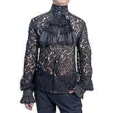AIBEIX Mens Pirate Vampire Shirt Renaissance Victorian Medieval Gothic Shirt