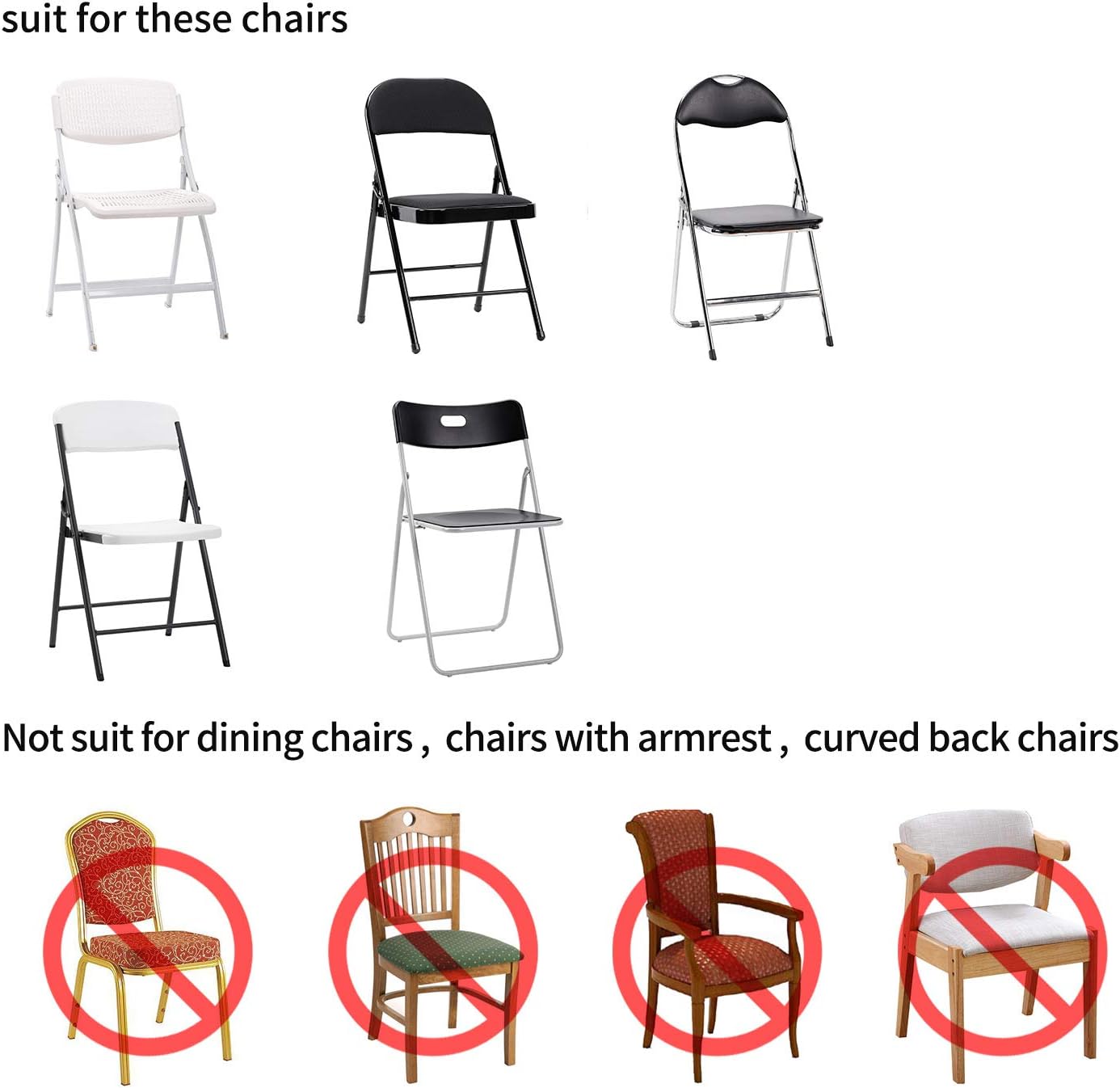 12pcs Stretch Spandex Folding Chair Cover for Wedding Party Dining Banquet Event (12, White): Kitchen & Dining