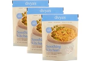 Divya's Soothing Kitchari, Mild & Herbal, One-Pot Ayurvedic Meal with Grains, Lentils, & Spices, Healthy & Nourishing Plant-Based Meal, Vegan, Non-GMO, Gluten Free, Organic, Single Serving 3 Pack